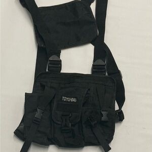 Black Tactical Messenger Chest Bag for Men